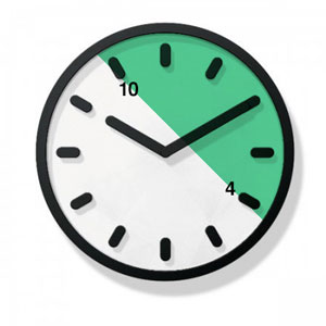 Clock with 10pm - 4am highlighted