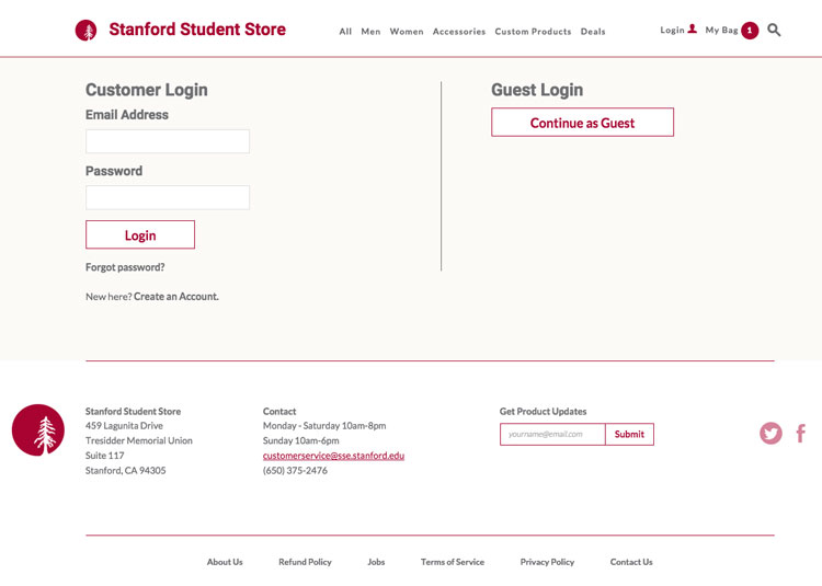 Sanford Student Store Screenshot
