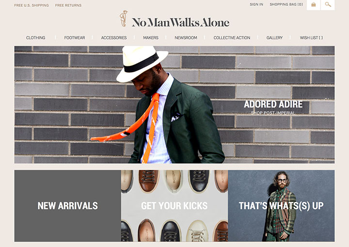 Screenshot of the No Man Walks Alone website