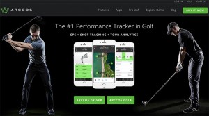 Screenshot of Arccos Golf homepage