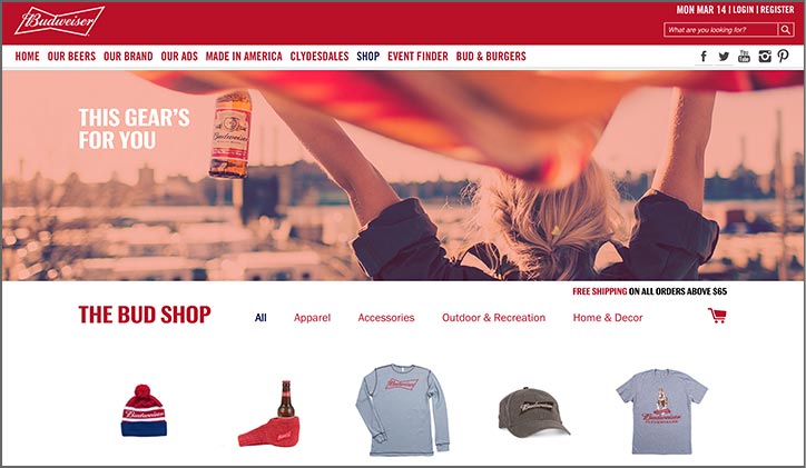 Screenshot of the The Budweiser Shop
