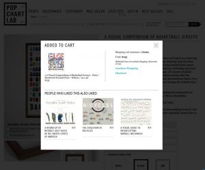 Screenshot of Pop Chart Lab After Adding Item to Cart
