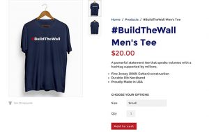 Screenshot of The Trump Shop's new product page