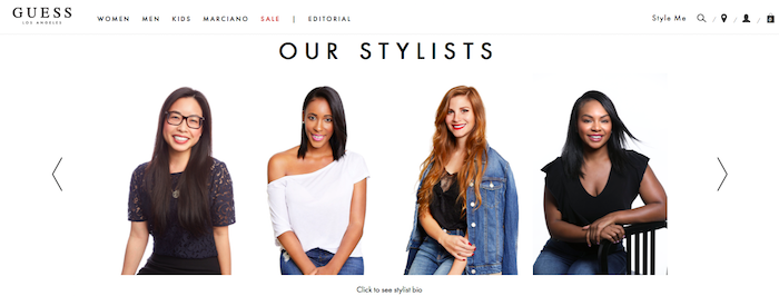 Photo of four female stylists at Guess Jeans