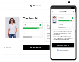 Imagine showing Fit Finder interface both on desktop and mobile phone