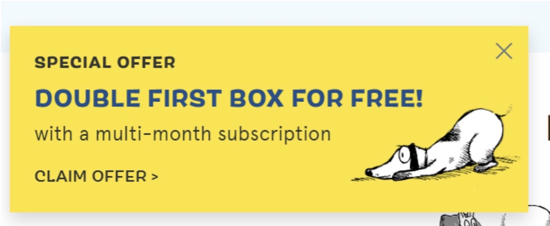 Screen shot of email offer from Bark Box described in aritcle