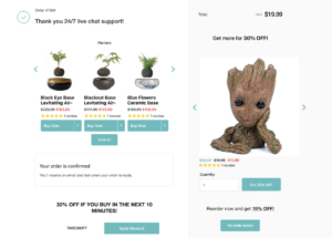 Image showing order confirmation with offer to buy more at a discount