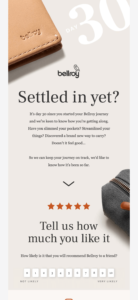 Bellroy review email