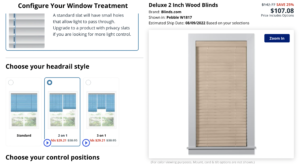 Blinds.com configurator