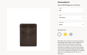 Fossil’s embossing feature