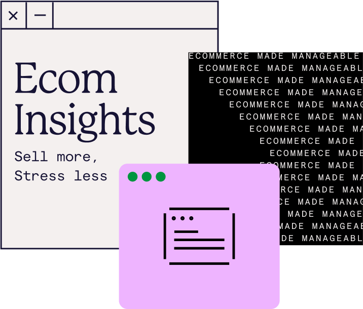 a series of icons representing ecommerce insights and development