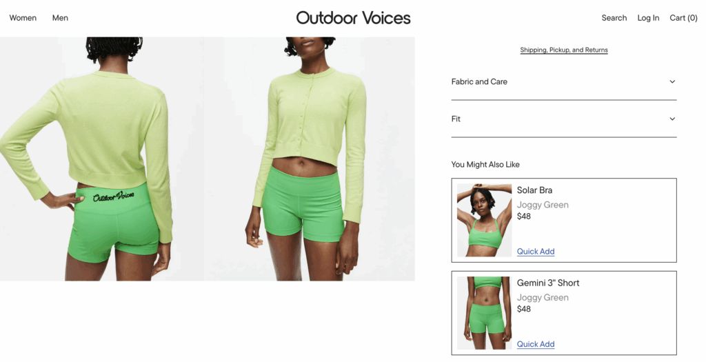 Outdoor Voices add ons